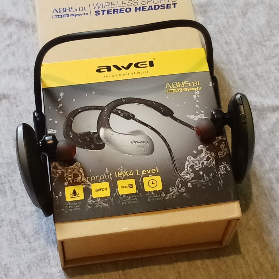 AWEI BLUETOOTH SPORTS HEADPHONES (Category: Headphones & Headsets) located in Paranaque City. Submitted by powerzone0517 (Listing ID 1467679034, Image 3). Description: .