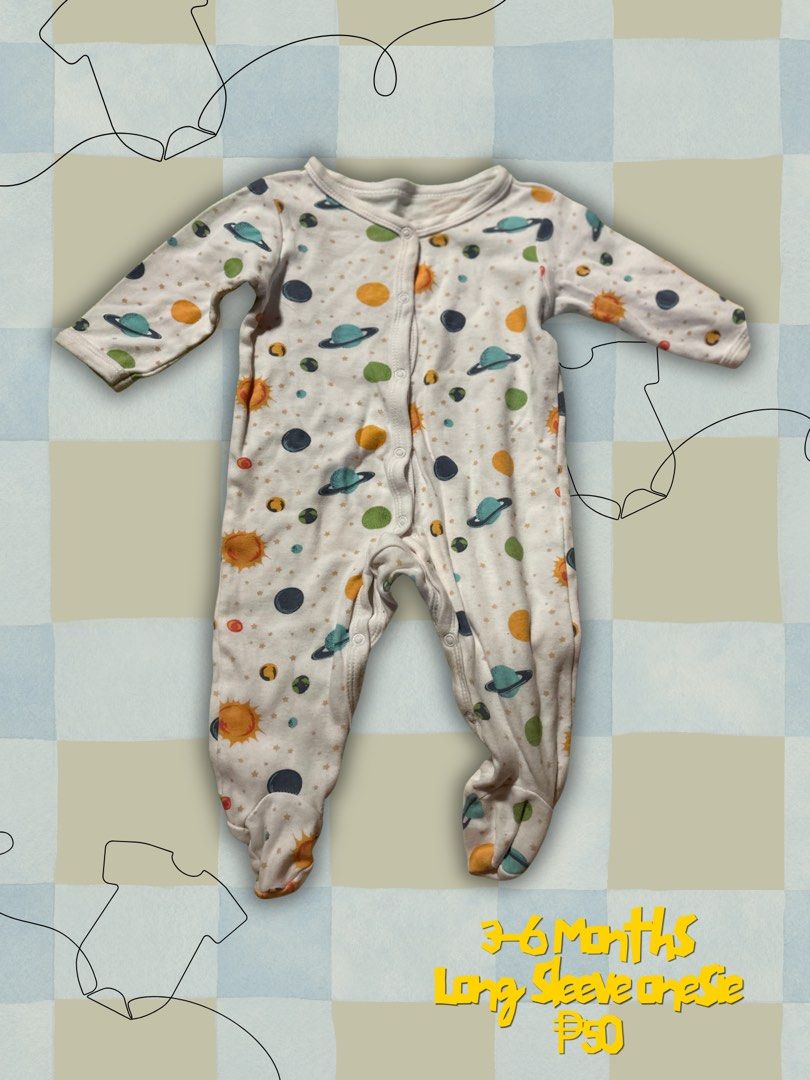 Baby Clothes Bundle and Dresses (0-6 Months) (Category: Babies & Kids Fashion) located in Quezon City. Submitted by paulojustinefaith (Listing ID 1467778782, Image 1). Description: - Size: 0 to 6 months - Space-themed long sleeve romper - Carter's onesies set (Note: has a minor iron stain on one piece) - Muslin dress with matching hat - Fancy white lace dress - Available individually or as a bundle (PM for inquiries).
