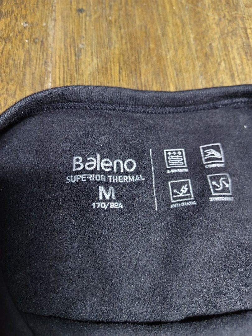 Baleno Superior Thermal medium mens (Category: Coats, Jackets and Outerwear) located in Mandaluyong City. Submitted by heatgear (Listing ID 1467731465, Image 2). Description: - Brand: Baleno - Item: Superior thermal long sleeve top - Color: Plain black - Size: M (170/92A) - Neckline: Crew neck - Features: Warm, comfortable, anti-static, and stretchable fabric - Condition: Clean interior tag with clear product details 480 + sf location mandaluyong