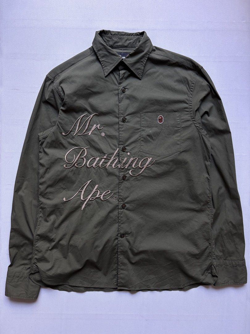 BAPE Mr BATHING APE (Category: Formal Shirts) located in Baguio. Submitted by viibodegaaa (Listing ID 1467749192, Image 1). Description: Item: BAPE Mr BATHING APE Size: L Width: 20’ Length: 28.5’ Price: 2480.