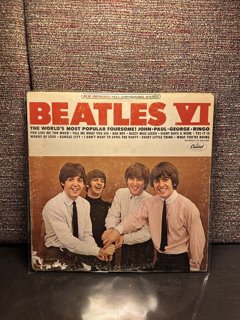 Beatles VI vinyl Canada Pressing (Category: Vinyls) located in Cavite. Submitted by onewishpillow (Listing ID 1467668109, Image 1). Description: condition vinyl: vg+ sleeve: vg.