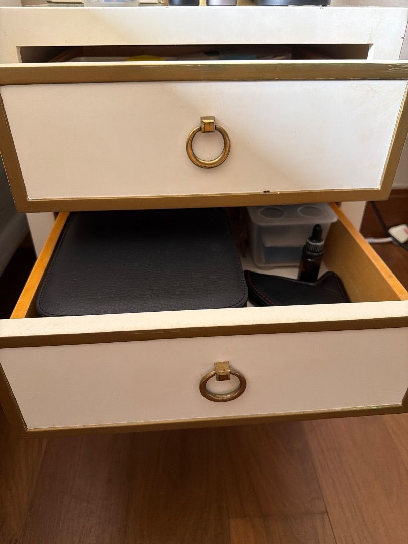 Bedside table (Category: Tables & Sets) located in Singapore. Submitted by jyviolet55-50729 (Listing ID 1467647784, Image 3). Description: 2 bedside table, item inside just for display. .