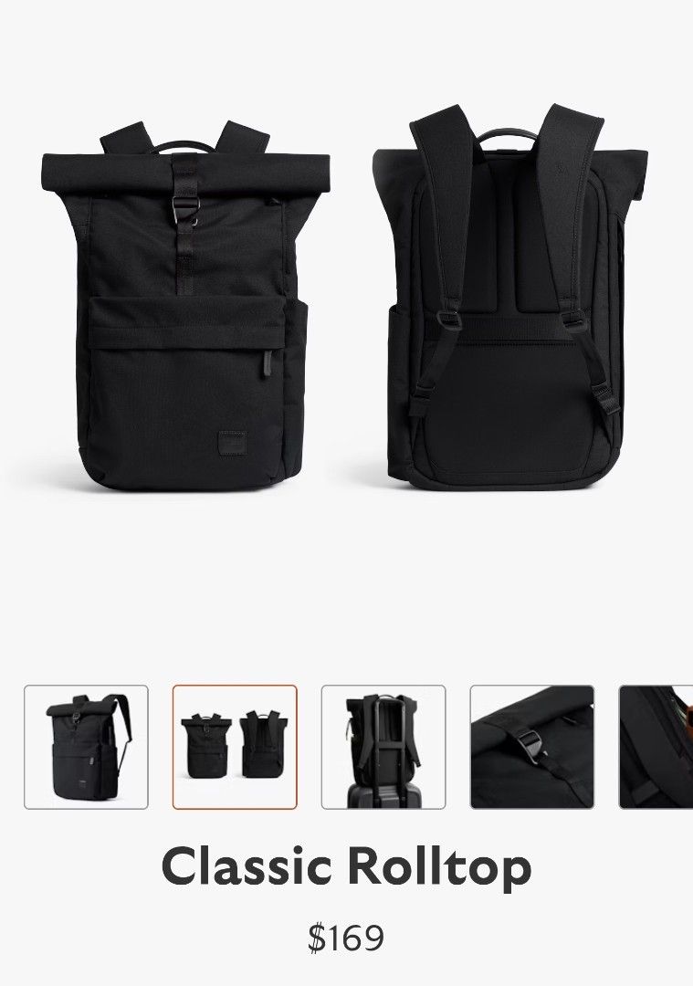 Bellroy Classic Rolltop Backpack Laptop Bag Black (Category: Backpacks) located in Manila. Submitted by leftshark_deer (Listing ID 1467710324, Image 2). Description: Original website price $169 or 10,400+++ pesos. WILL SHIP FOR FREE VIA J&T ‼️ But if you want it delivered same day, youll shoulder the lalamove. Item loc is: Rodriguez, Rizal. MARAMING POCKETS. MAY LAPTOP COMPARTMENT. 💯 Im sorry yan lang ang pictures, di ko na po ilalabas ulit yung