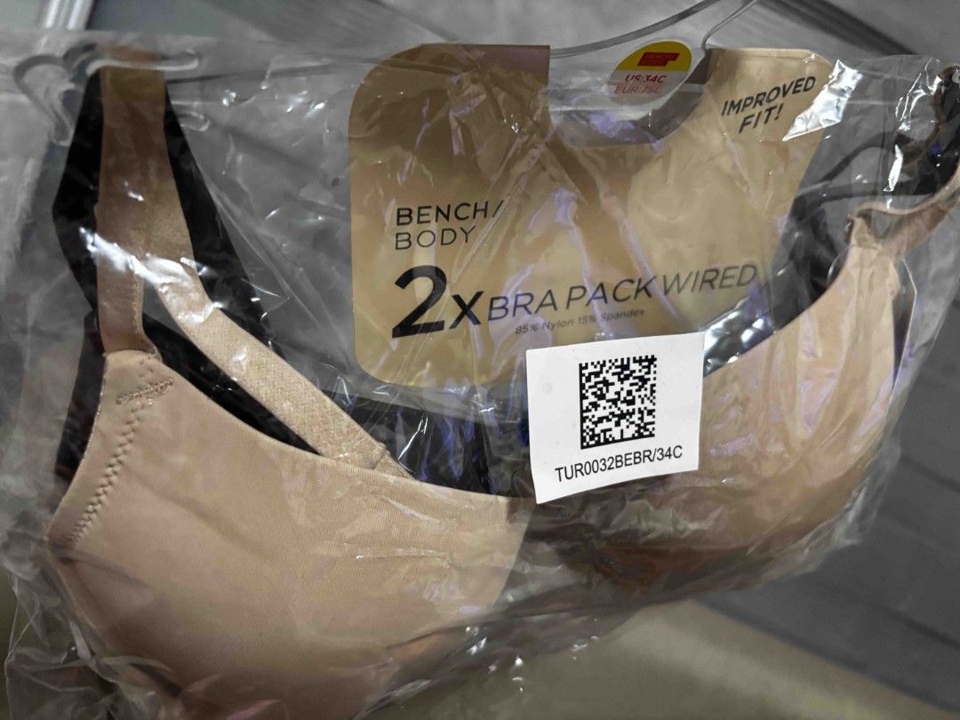 Bench Bra 2pcs (Category: Undergarments & Loungewear) located in Marilao. Submitted by hazelpi. (Listing ID 1467820610, Image 2). Description: Brand New - never worn intact with tag Wrong size misplaced gift receipt 34C size.