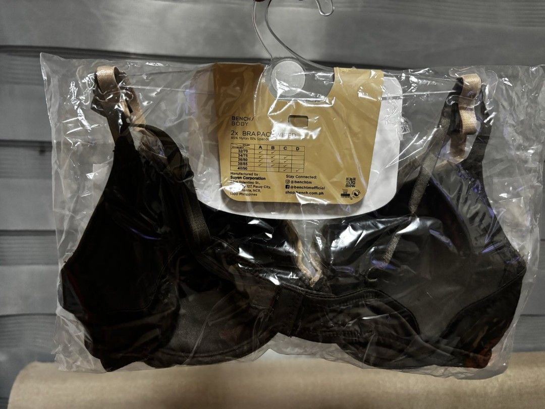 Bench Bra 2pcs (Category: Undergarments & Loungewear) located in Marilao. Submitted by hazelpi. (Listing ID 1467820610, Image 3). Description: Brand New - never worn intact with tag Wrong size misplaced gift receipt 34C size.
