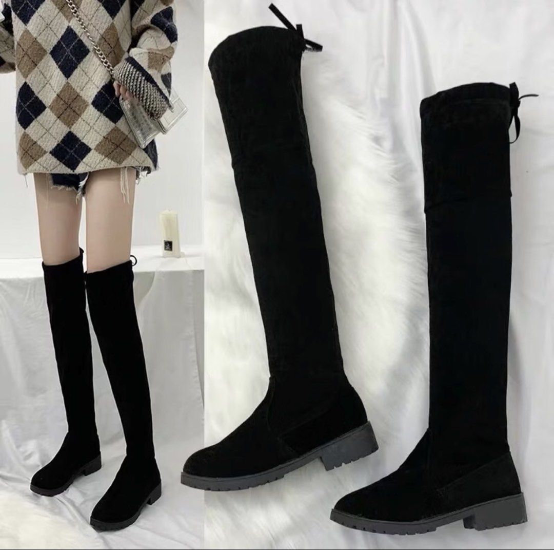 Black Suede Boots with Tie Detail (Category: Boots) located in Quezon City. Submitted by ktnnbcyn (Listing ID 1467733470, Image 1). Description: .