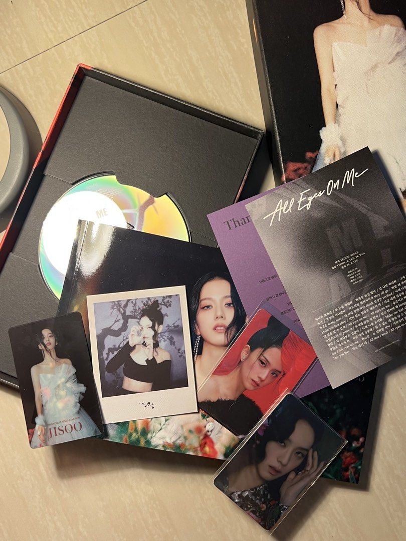 Blackpink Jisoo Album (Category: Assessment Books) located in Manila. Submitted by yona144p (Listing ID 1467712151, Image 1). Description: Package Box - Photobook - CD - Selfie Photocard (random 1 of 4) - Polaroid (random 1 of 4) - Lyrics Paper .