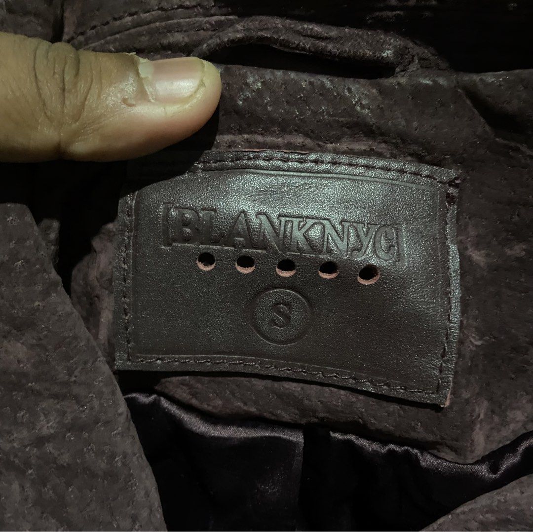 Blank NYC Suade Leather Jacket (Category: Coats, Jackets and Outerwear) located in Dasmarinas. Submitted by thrift2gems (Listing ID 1467604998, Image 2). Description: Blank NYC Suade Leather Jacket✨ -WIDTH: 16.5 -LENGTH: 19 -COLOR RATE: 9.3/10 -CONDITION: 9.3/10 -ISSUE: NEED WASH .
