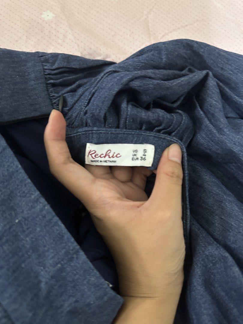 Blue denim set (Category: Sets or Coordinates) located in Lipa City. Submitted by chiechums (Listing ID 1467060777, Image 3). Description: - Dark blue denim matching set - Crop top with front pleated detailing - High-waisted midi skirt with gathering - Made from durable, sturdy material - Perfect for casual days out and effortless styling.