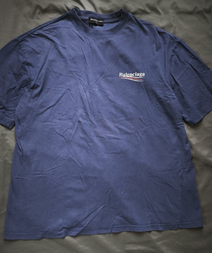 Blue shirt Balenciaga (Category: Tshirts & Polo Shirts ) located in Manila. Submitted by wearforce (Listing ID 1467765071, Image 2). Description: Blue shirt Balenciaga fit: S-M good condition color rate 9/10 400 + sf.
