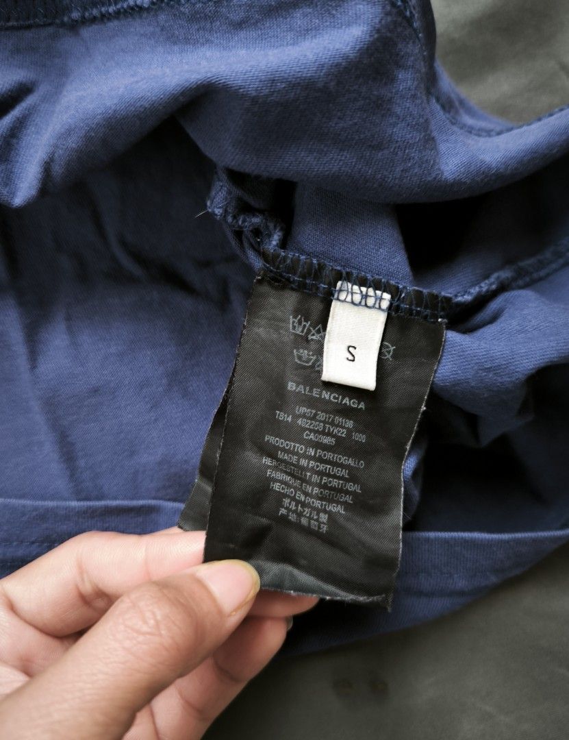 Blue shirt Balenciaga (Category: Tshirts & Polo Shirts ) located in Manila. Submitted by wearforce (Listing ID 1467765071, Image 3). Description: Blue shirt Balenciaga fit: S-M good condition color rate 9/10 400 + sf.