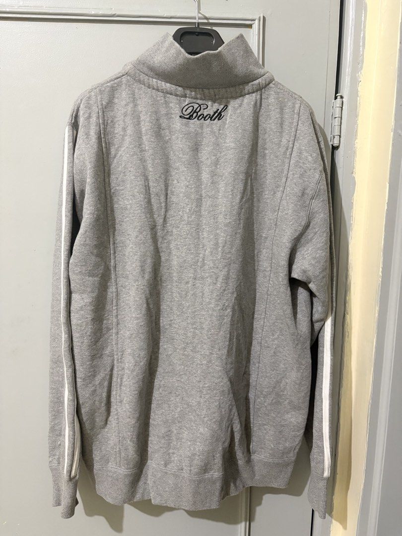 Booth Grey Full Zip Jacket (Category: Coats, Jackets and Outerwear) located in Quezon City. Submitted by jindori._. (Listing ID 1467749579, Image 2). Description: Dimensions (Widthxlength): 22.5 x28 Color Rate: 10/10 Need Wash Color may vary due to lighting Ship out every weekends.