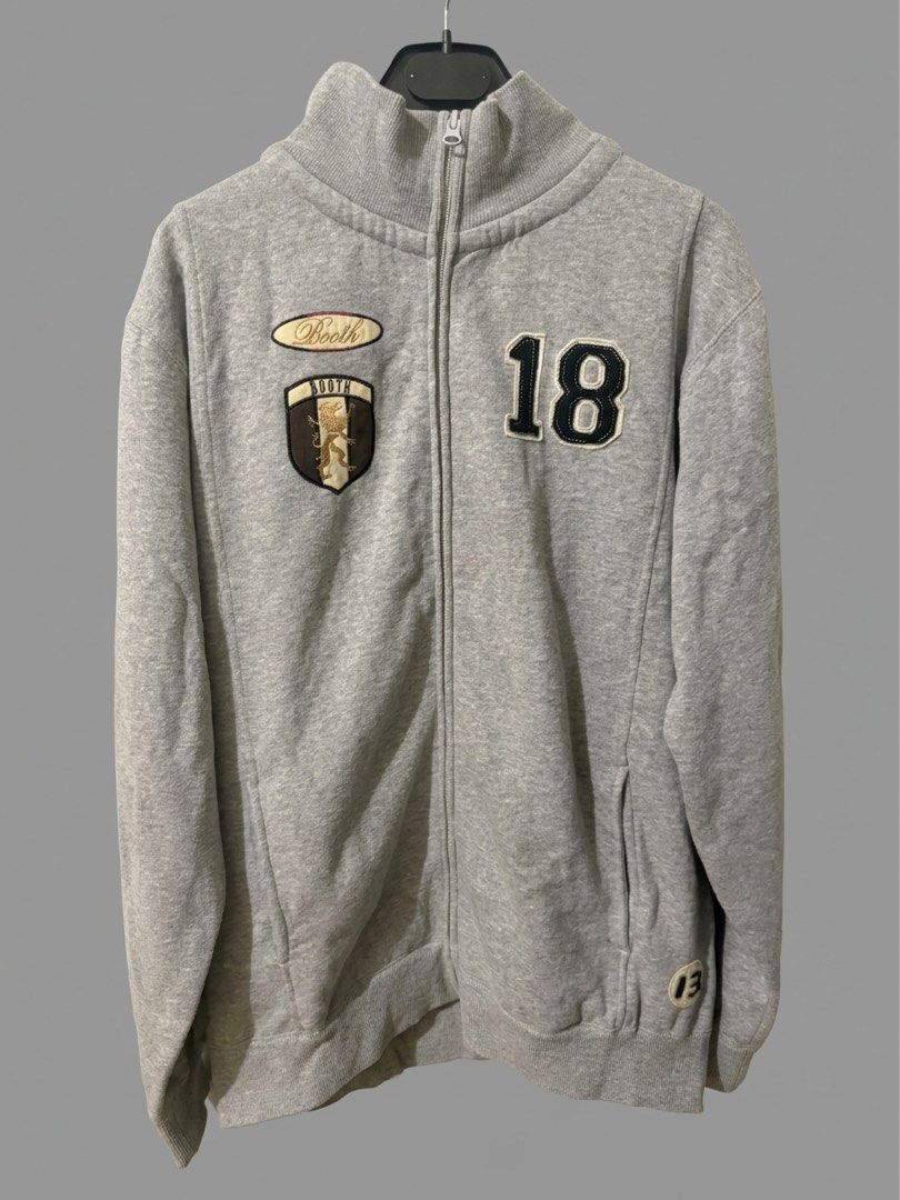 Booth Grey Full Zip Jacket (Category: Coats, Jackets and Outerwear) located in Quezon City. Submitted by jindori._. (Listing ID 1467749579, Image 1). Description: Dimensions (Widthxlength): 22.5 x28 Color Rate: 10/10 Need Wash Color may vary due to lighting Ship out every weekends.