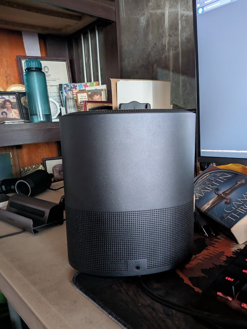 Bose Home Speaker 500 Wireless Smart Speaker (Category: Soundbars, Speakers & Amplifiers) located in San Jacinto. Submitted by jigssaw (Listing ID 1467620541, Image 3). Description: - Negotiable - Model: Bose Home Speaker 500 (Dark Grey/Black) - Condition: Working condition and authentic, tested with Bluetooth - Features: Front LCD screen, top touch controls, and preset buttons - Inclusions: Power cord included - Note: Clean unit with minor dust 