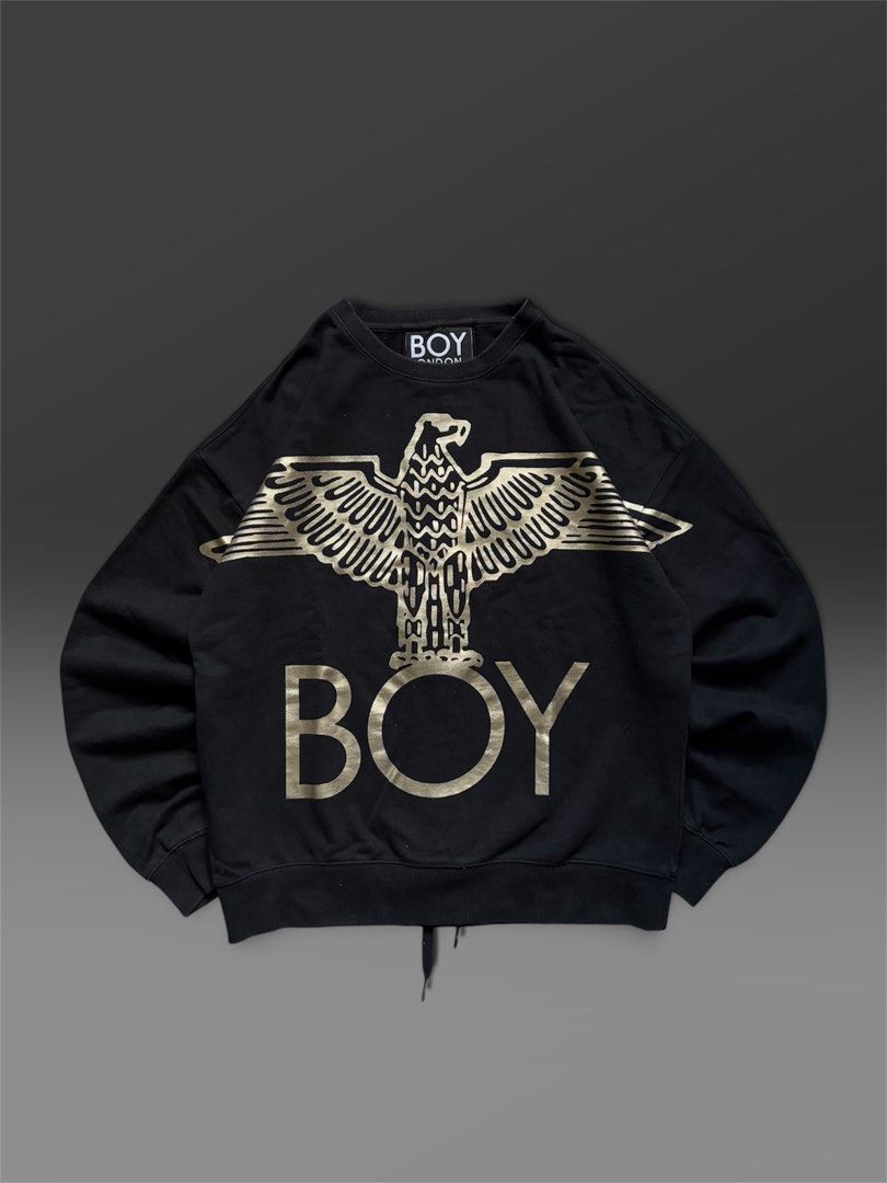 Boy London Gold Eagle Lace-up Sweatshirt (Category: Coats, Jackets and Outerwear) located in Baguio. Submitted by zojythriftph (Listing ID 1467744562, Image 1). Description: Boy London Gold Eagle Lace-up Sweatshirt 📏 L26 W21 | Large ✨ Excellent condition — like new! 📍 Loc: Baguio City 📦 Nationwide shipping via J&T Express ♻️ Thrifted/preloved items — manage expectations. 📌 Disclaimer: For reselling purposes only. All branded items are thrifte