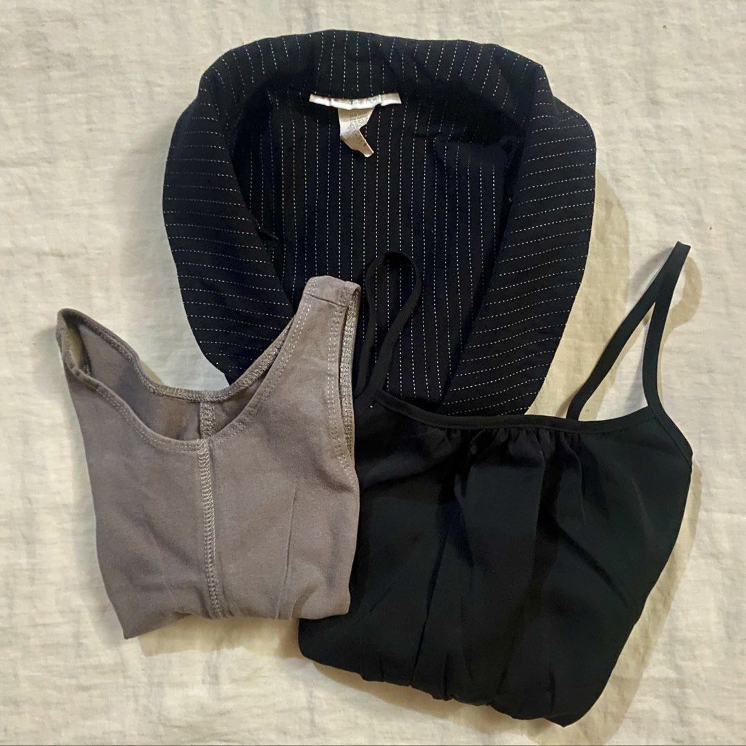 {BUNDLE} Tops - Vest Camisole Racerback (Category: Sleeveless) located in Manila. Submitted by yannaapril (Listing ID 1467735214, Image 1). Description: Set of 3 - Vest top, Camisole, Racerback Best fit | XS-S frame • Like new condition •Avail for Bundle Price only Please message me for further queries. Thank you, dear! .
