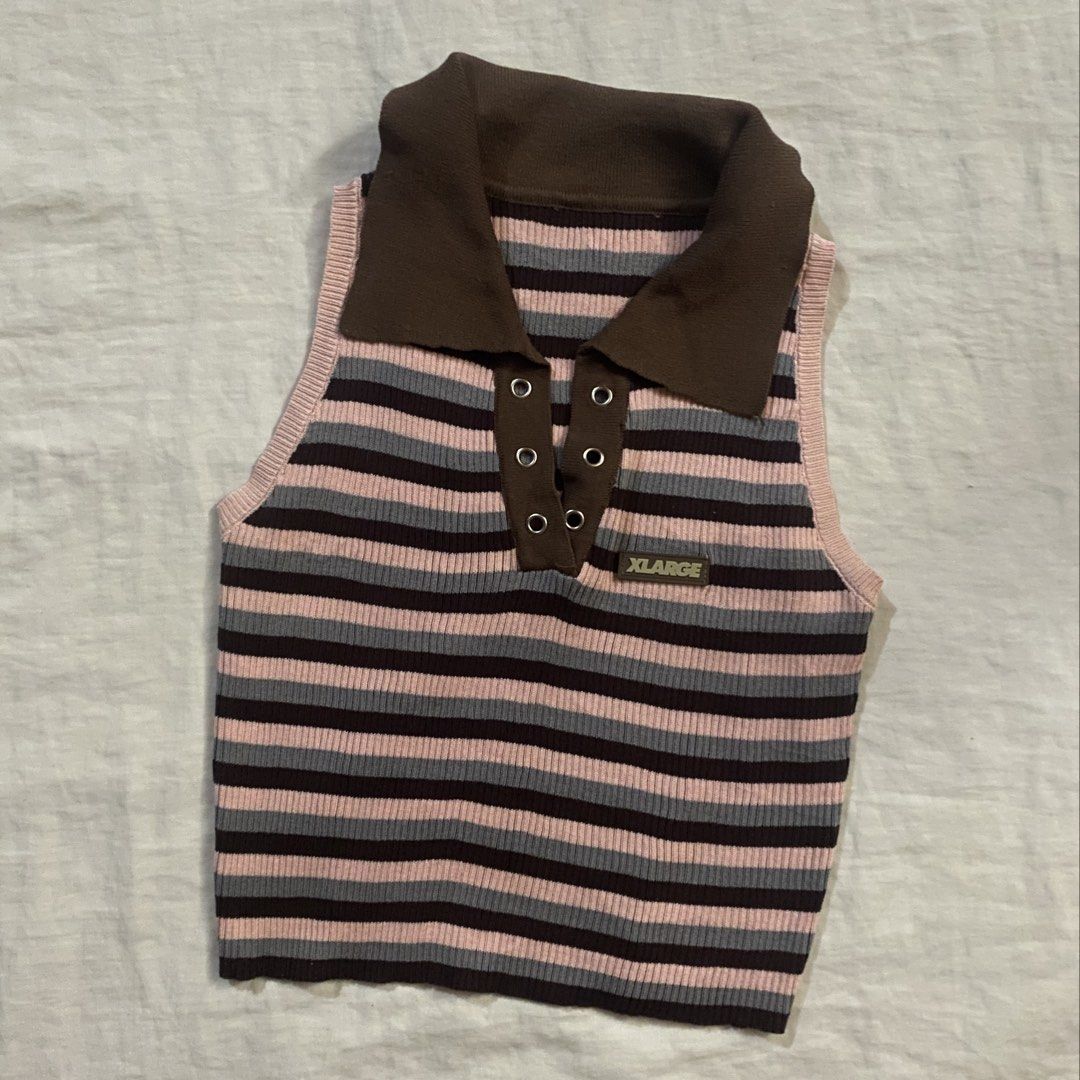 {BUNDLE} Y2k Coquette Stripe Crop Tops (Category: Sleeveless) located in Manila. Submitted by yannaapril (Listing ID 1467736347, Image 2). Description: Set of 3 - Knitted crop top, Blue&white stripe drawstring front, Purple high quality w/ bow top Best fit | S frame • Like new condition •Avail for Bundle & retail price Please message me for further queries. Thank you, dear! .