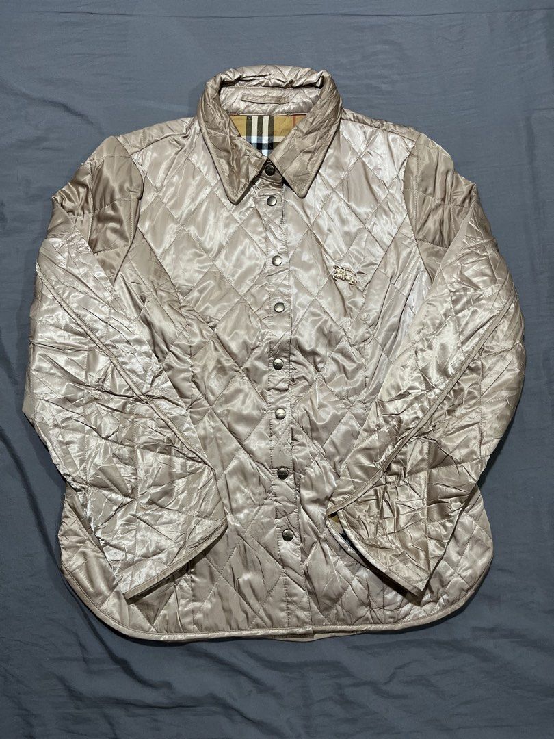 burberry quilted reversible jacket (Category: Coats, Jackets and Outerwear) located in Manila. Submitted by lloydiemmfmannn (Listing ID 1467727981, Image 1). Description: burberry quilted button down jacket best fits S-M w20 l26 flaws: cut tags pasay location ig: ALLIN.THRIFT.