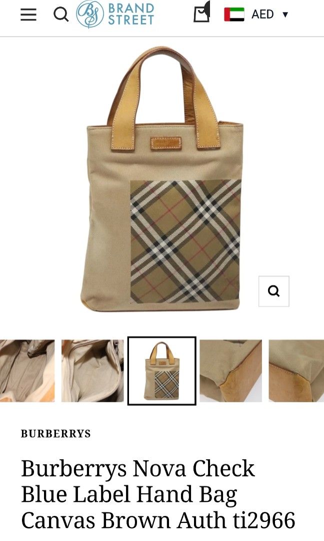 Burberrys nova check blue label handbag canvas brown (Category: Luxury Bags & Wallets) located in Puerto Princesa. Submitted by lotsstuff (Listing ID 1467629888, Image 1). Description: W22cm x H26cm x D8cm(Approx) Handle Drop:11cm(Approx) Size(Inch) W8.7 x H10.2 x D3.1inch(Approx) Handle Drop:4.3inch(Approx) Style Hand Bag Accessory There is no item box and dust bag. We will send only the item which is put in the photo..