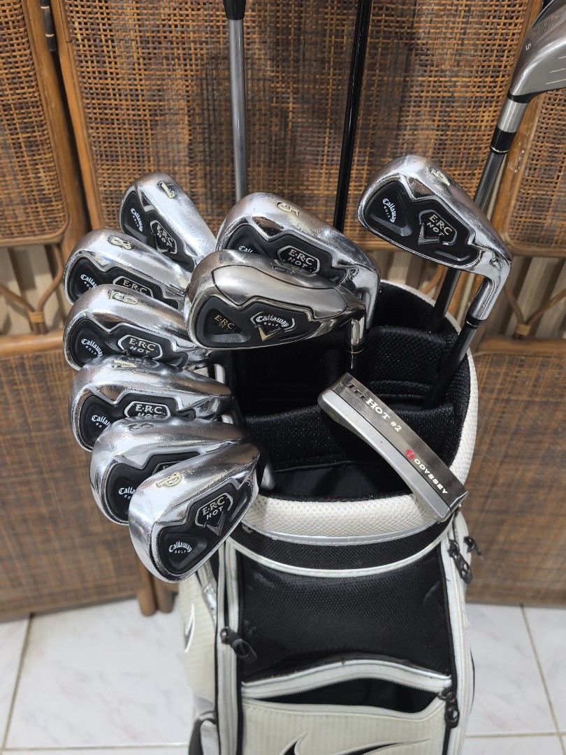 CALLAWAY GOLF SET FOR BEGINNERS (Category: Golf) located in Caloocan City. Submitted by ace2729 (Listing ID 1467774868, Image 3). Description: CALLAWAY GOLF SET FOR BEGINNERS *DRIVER: CALLAWAY FT9 10° - R FLEX *WOOD: CALLAWAY E.R.C. #3-15° - R FLEX *WOOD: TAYLORMADE R5XL #5-18° -S FLEX *IRONS: CALLAWAY ERC - 4,5,6,7,8,9,P,S,A & ODYSSEY TRI HOT PUTTER - GRAPHITE SHAFT - R FLEX *BAG: MUNSWING WEAR GOOD CONDITION 💸 16,000 LOCATION: PUNTURIN VALENZU
