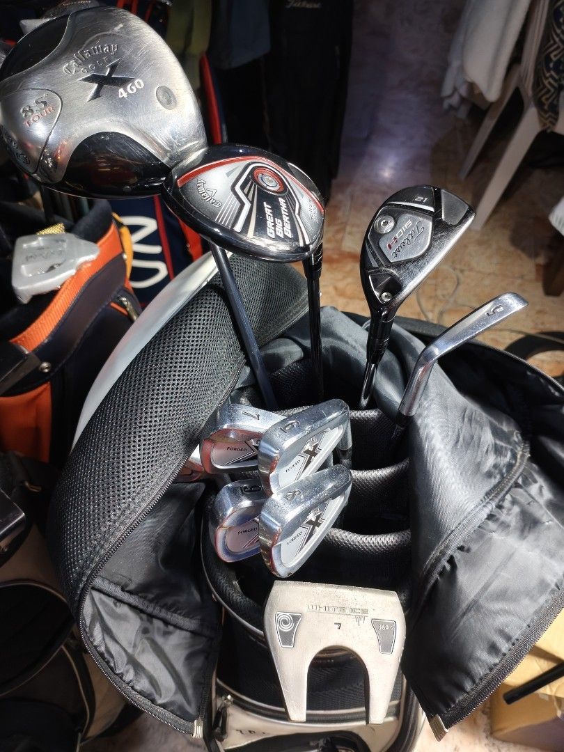 Callaway x forged set (Category: Golf) located in Manila. Submitted by meiyeon2 (Listing ID 1467604379, Image 2). Description: CALLAWAY GOLF SET.. CALLAWAY X FORGED iron 5-9 Pw CALLAWAY BIG BERTHA 3Wood CALLAWAY X DRIVER ODYSSEY MALLET PUTTER TITLIEST 4 hybrid true Memphis gold shaft for irons.. R flex right handed...