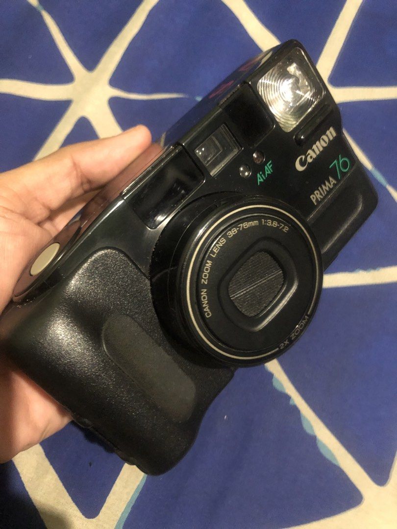 Canon Prima 76 (Category: Cameras) located in Quezon City. Submitted by markgolveo (Listing ID 1467759219, Image 1). Description: Canon Prima 76 Untested unit For parts our repairs or collection display Shows power on its led indicator panel All Compartment is clean Overall look cosmetics are good.