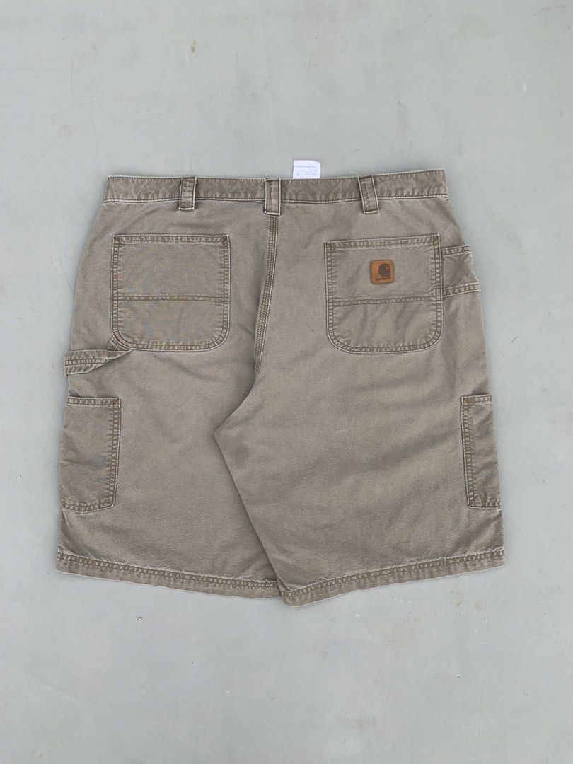CARHARRT JORTS (Category: Shorts) located in Davao. Submitted by thriftninaid (Listing ID 1467753274, Image 1). Description: 1500 OR BEST OFFER📥 (🏷️CARHARTT) B147 LEATHER PATCH CARPENTER WAIST: 40 on tag (38 on meature tape) TIGHT:16 LENGHT:22 HEM:12.5 CLAIM PRICE: 1500 FREESHIPPPED📥 .