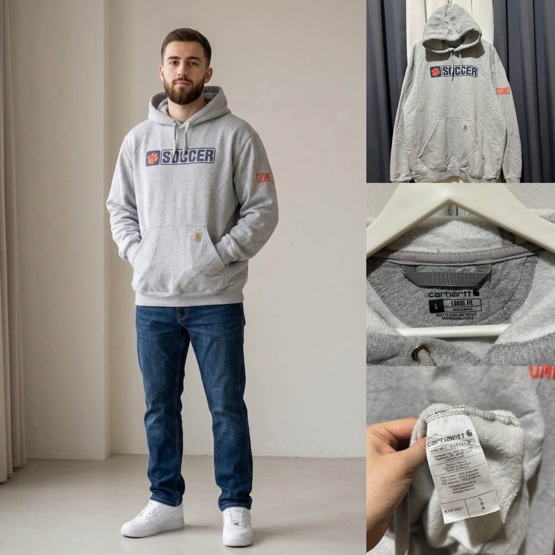 Carhartt Hoodie Jacket w/ print (Category: Coats, Jackets and Outerwear) located in Guinobatan. Submitted by lorocathrifts (Listing ID 1467724832, Image 1). Description: Size: Large (loose fit) 🚚 sf starts @53 💳 Gcash 📍 Bicol (Albay) 📩 Dm nalang sa interested.