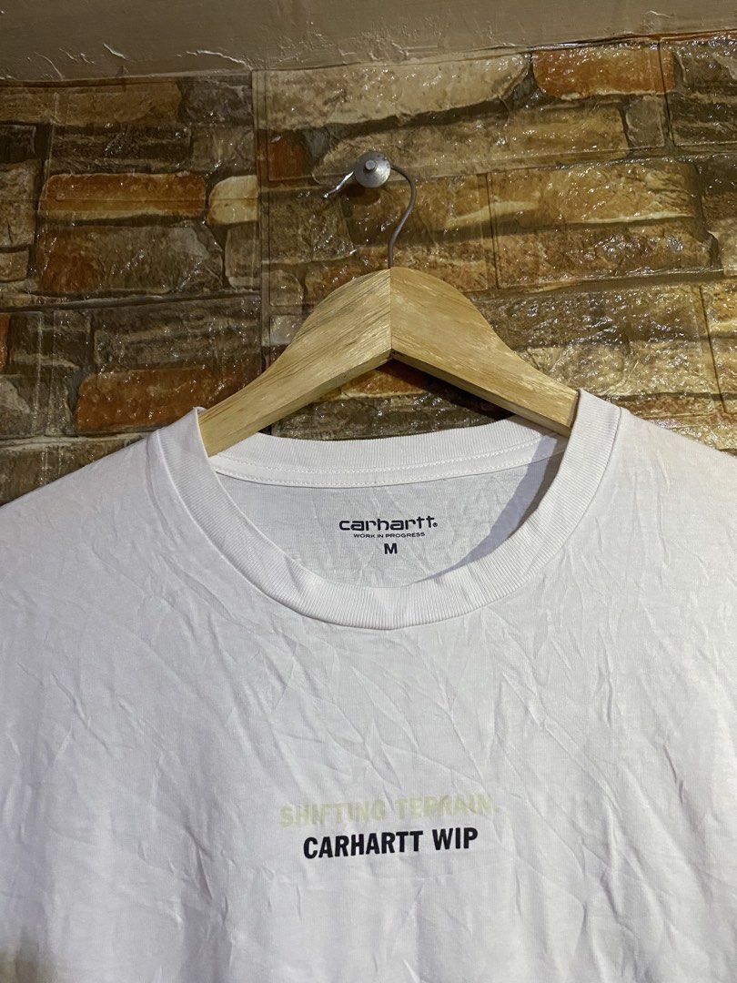 CARHARTT WIP WORK İN PROGRESS (Category: Tshirts & Polo Shirts ) located in Cebu City. Submitted by arsenyong (Listing ID 1467744792, Image 2). Description: 20.5 by 27 Excellent 9.5/10 color ate Issue: last pic small pinholes Need wash only .