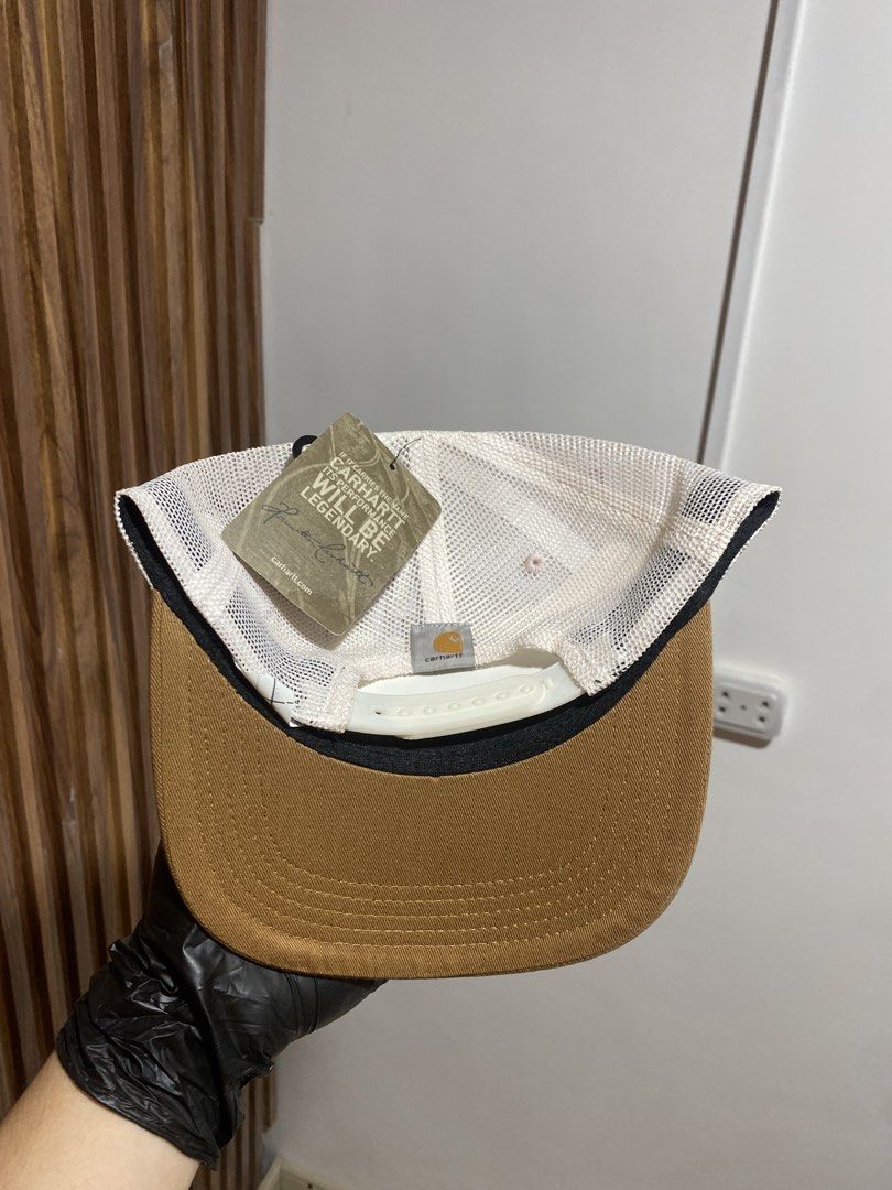 Carinth Hamilton & Co. Trucker Hat Brown White (Category: Caps & Hats) located in Caloocan City. Submitted by heatedcaps4425 (Listing ID 1467803813, Image 3). Description: - Brand: Carhartt Force - Condition: Brand new with original tags, never worn - Color: Brown with white mesh back - Fit: Adjustable snapback closure, fits most sizes - Details: Features Hamilton Carhartt & Co embroidered patch on the front - Ideal for: Everyday casual wear and 