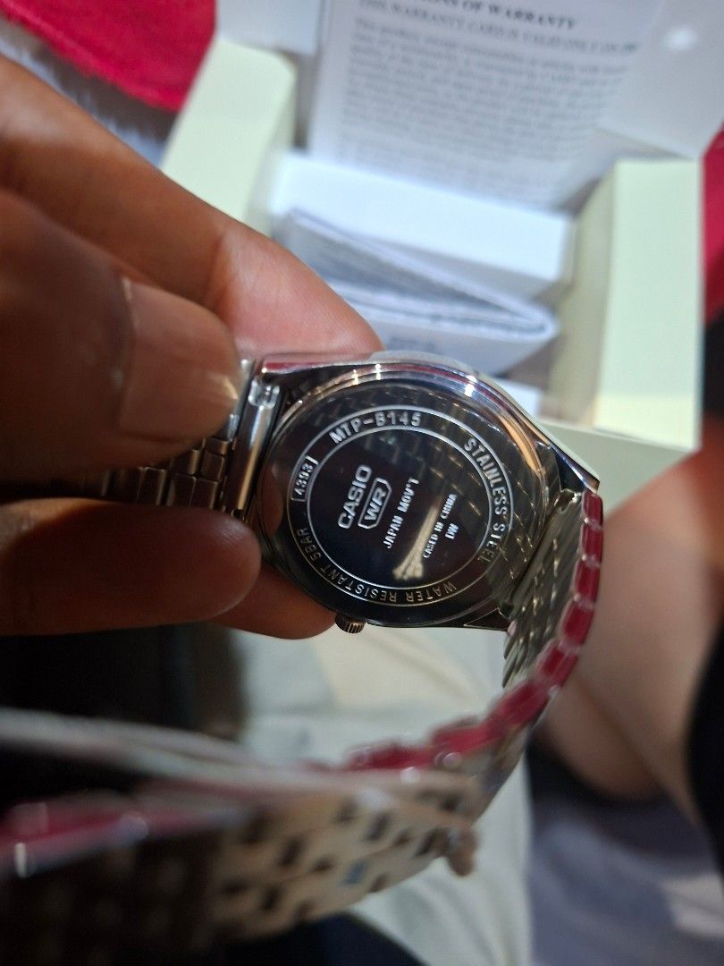 Casio MTP-B145D-2A2VDF Analog Watch (Category: Men's Watches) located in Pasig City. Submitted by limuel_511 (Listing ID 1467661676, Image 2). Description: - Model: Casio MTP-B145D-2A2VDF - Dial: Vibrant bright blue - Material: Stainless steel case and bracelet - Water Resistance: 50m - Movement: Reliable quartz - Condition: Brand new and unworn - Inclusions: Comes with original box and instruction manual and warranty card for 6 months. DOP Sep 2