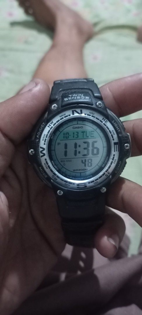 Casio SGW-100 Twin Sensor Digital Compass Watch (Category: Men's Watches) located in Manila. Submitted by jhonevanma58082 (Listing ID 1467775036, Image 1). Description: - Model: Casio SGW-100 Digital Watch - Features: Twin sensor (digital compass) and world time - Durability: Stainless steel back and 20 bar water resistance - Lighting: Working electro-luminescent backlight - Condition: Normal wear on strap and case back, fully functional daily be