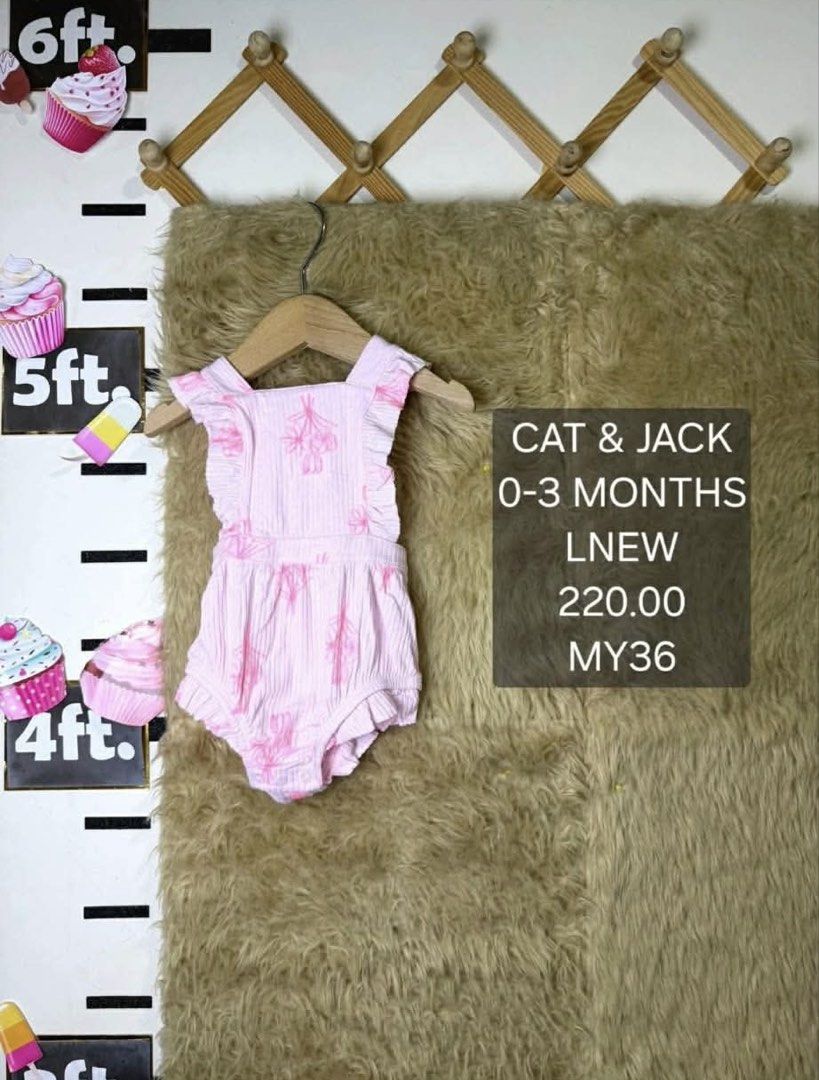 Cat & Jack Pink Floral Romper 0-3 Months (Category: Babies & Kids Fashion) located in Jaen. Submitted by kmg0219 (Listing ID 1467609762, Image 1). Description: - Brand/Style: Cat & Jack baby romper in pink with a sweet floral pattern - Size: 0-3 months - Material: Soft and stretchy ribbed fabric - Design: Adorable ruffle straps and ruffled leg openings - Convenience: Snap buttons at the bottom for easy diaper changes - Condition: Great for everyd