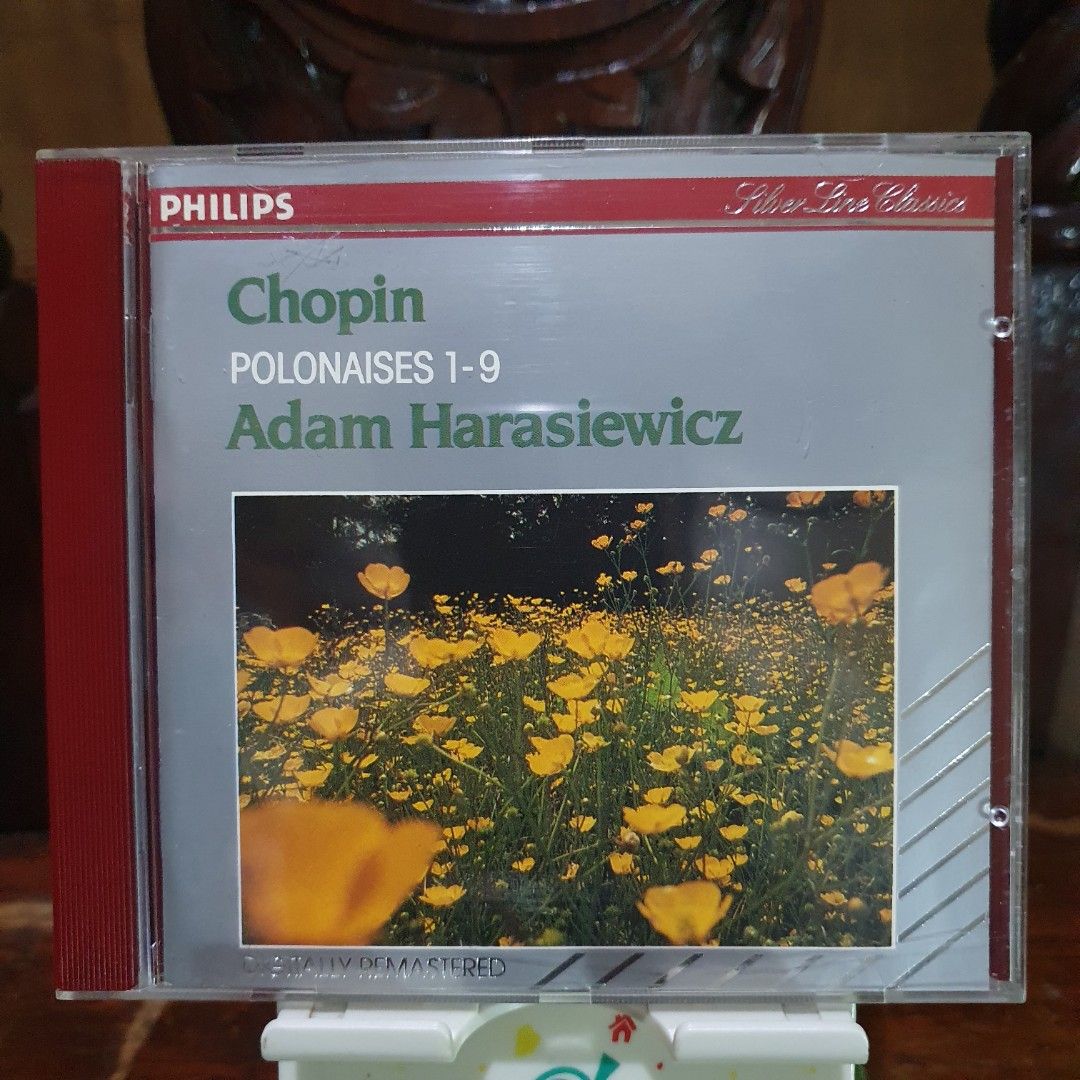[CD] Chopin Polonaises 1-9 Adam Harasiewicz Philips Silver Line Classics (Category: CDs & DVDs) located in Quezon City. Submitted by collectionneursonline88 (Listing ID 1467824713, Image 1). Description: - Artist: Adam Harasiewicz - Album: Chopin Polonaises Nos. 1-9 - Label: Philips Silver Line Classics (420 704-2) - Recording: Salzburg, 1970 - Format: Standard jewel case with front insert and back inlay - Playing Time: 67:45 - Condition: Classic