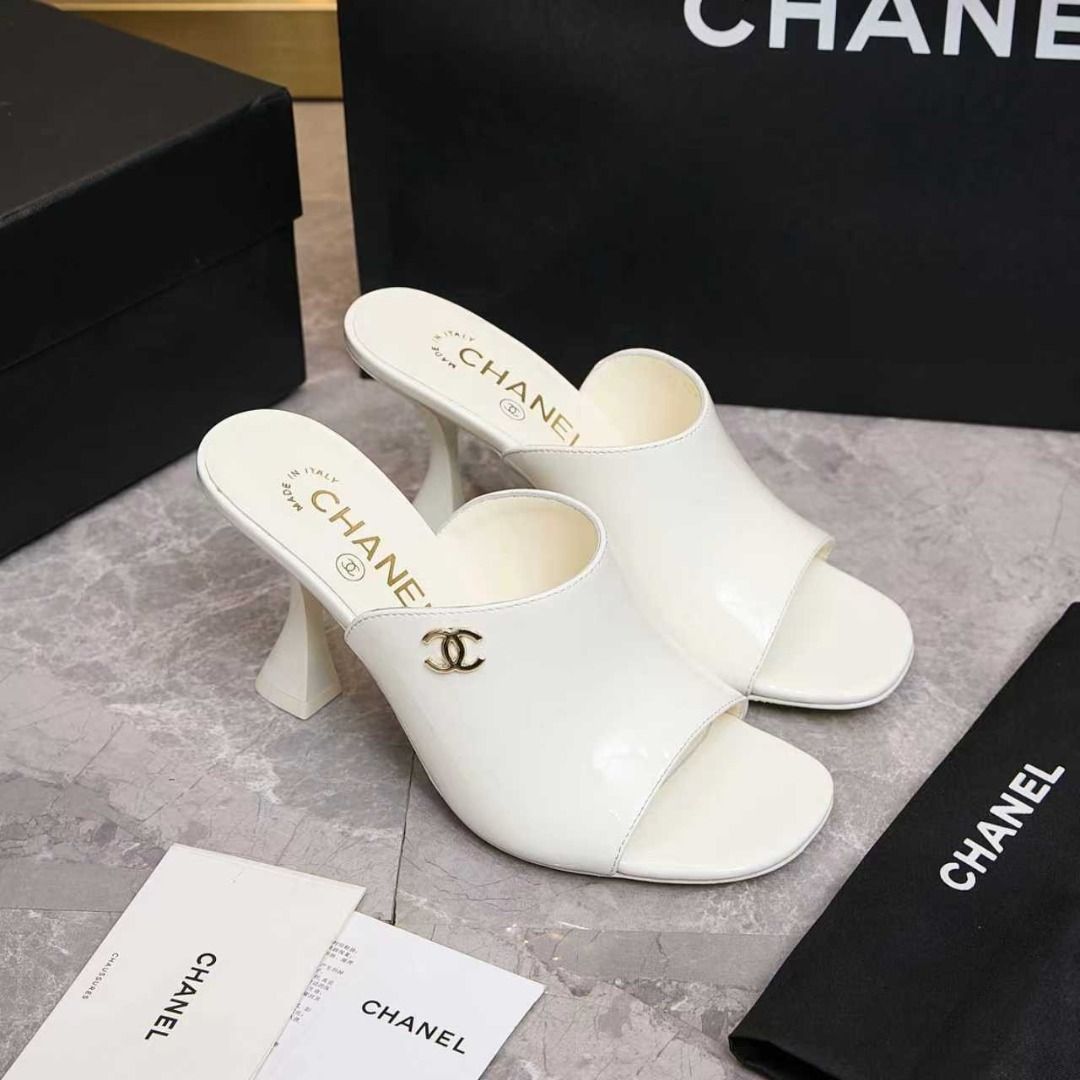 Chanel White Mules High Heels(High-end custom model） (Category: Heels) located in Manila. Submitted by brightflower-b4bd7d (Listing ID 1467678839, Image 1). Description: Chanel — 2026 Top Casual Sneakers This classic design features a variety of embroidered styles on the upper; the sole is sporty yet fashionable; it uniquely incorporates multiple color elements... The diverse mix-and-match looks great and is very versatile — casual, stylish, spor