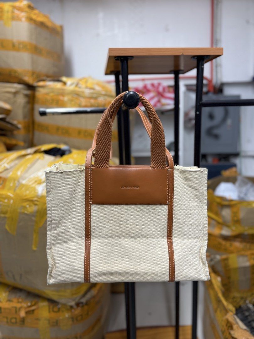 Charles & Keith Canvas and Leather Tote Bag (Category: Tote Bags) located in Makati City. Submitted by niklaurels (Listing ID 1467642575, Image 2). Description: Shalia Canvas Tote Bag Charles and Kieth .