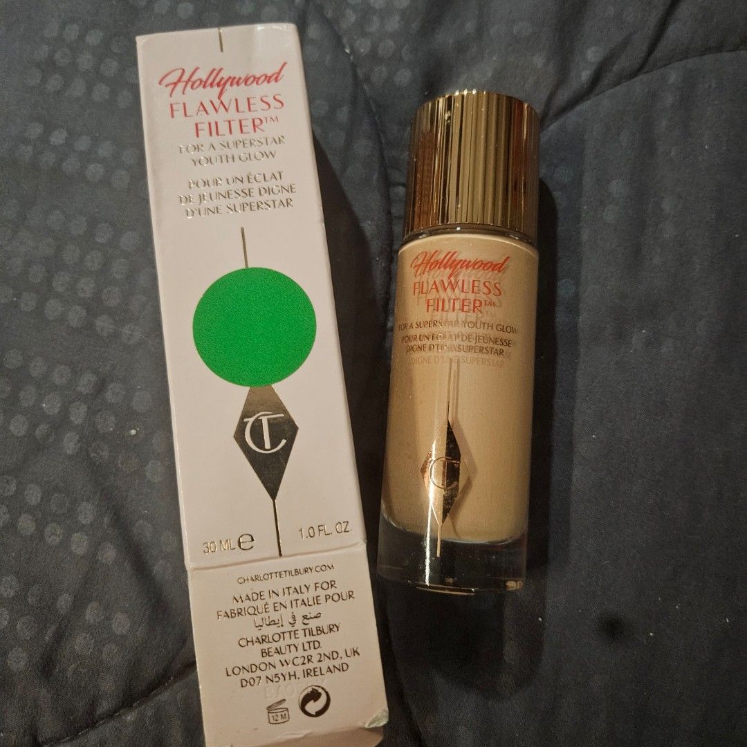 CHARLOTTE TILBURY HOLLYWOOD FLAWLESS FILTER Foundation (Category: Makeup) located in Manila. Submitted by smartluxeph (Listing ID 1467706529, Image 2). Description: 💖✨ CHARLOTTE TILBURY HOLLYWOOD FLAWLESS FILTER ✨💖 💄 SHADE 3 – FAIR/PALE | 30mL 🌟 BRAND NEW & UNUSED — WITH BOX! Get that gorgeous, luminous, celebrity-inspired glow! ✨ 💕 Why you'll love it: ✨ Gives skin a beautiful, radiant, healthy-looking glow ✨ Blurs imperfections for a smooth