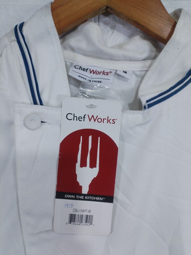 Chef Works Carlton Chef Coat White Blue Size M (Category: Coats, Jackets and Outerwear) located in Davao. Submitted by salupannino2016-98573 (Listing ID 1467704614, Image 2). Description: CHEF WORKS CARLTON CHEF COAT MEDUIM ON TAG WIDTH..22 LENGTH..30 B'NEW CONDITION WITH HANGTAG 2800/FREESHIP TNX ADMIN..😊.