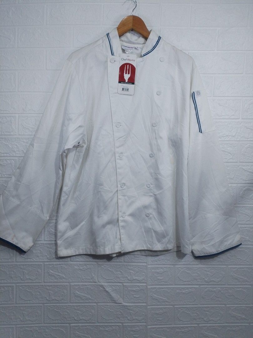 Chef Works Carlton Chef Coat White Blue Size M (Category: Coats, Jackets and Outerwear) located in Davao. Submitted by salupannino2016-98573 (Listing ID 1467704614, Image 1). Description: CHEF WORKS CARLTON CHEF COAT MEDUIM ON TAG WIDTH..22 LENGTH..30 B'NEW CONDITION WITH HANGTAG 2800/FREESHIP TNX ADMIN..😊.