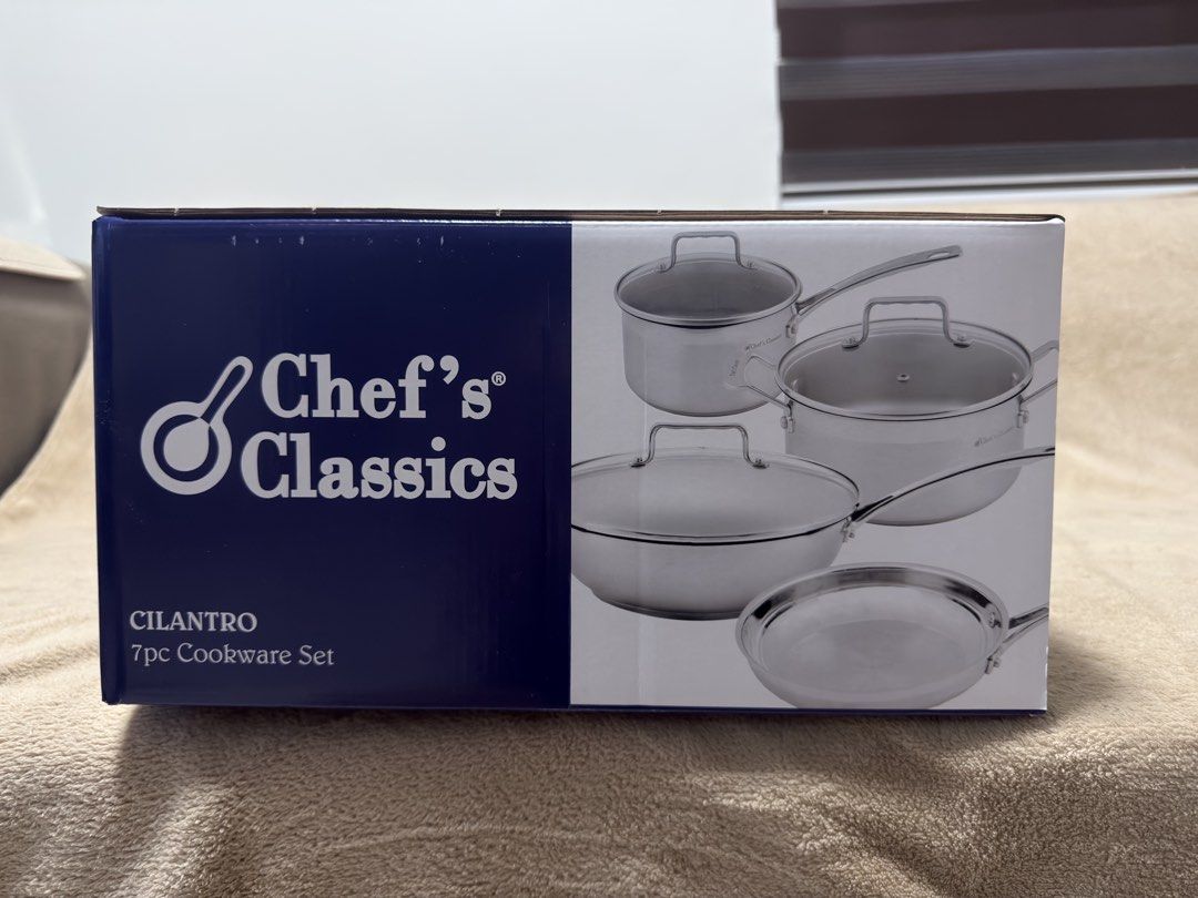 Chef's Classics Stainless Steel Pan Set (Category: Cookware & Accessories) located in Malabon City. Submitted by jamesdysun (Listing ID 1467740547, Image 1). Description: For sale! Chef’s Classics Cilantro 7 pcs Cookware Set Stainless steel set Original and brandnew! Steal price! 4500 fix Mall/Online price: 7,800-10k Loc: Amaia Scapes Bulacan Sta. Maria Bulacan.