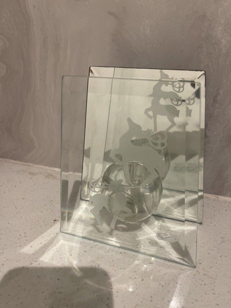 Christmas votive candle holder (Category: Other Home Decor) located in Manila. Submitted by lunafloppy (Listing ID 1467666294, Image 1). Description: Vintage mirrored glass Christmas votive candle holder.