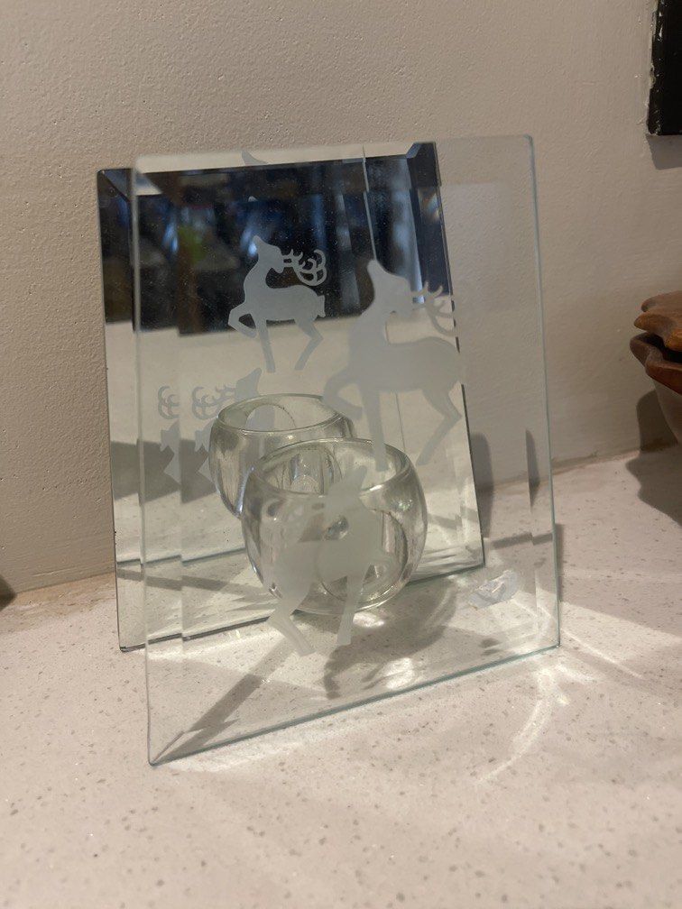 Christmas votive candle holder (Category: Other Home Decor) located in Manila. Submitted by lunafloppy (Listing ID 1467666294, Image 2). Description: Vintage mirrored glass Christmas votive candle holder.