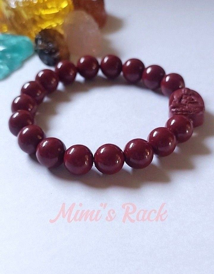 CINNABAR WITH SITTING BUDDHA CHARM BRACELET (Category: Bracelets) located in Taguig. Submitted by mimisrack (Listing ID 1467745090, Image 2). Description: ❤️Sacred protection bracelet symbolizing peace, blessings, and positive energy -Cinnabar is traditionally associated with protection, vitality, and prosperity luck -Gautama Buddha (Sitting Buddha) represents peace, wisdom, and spiritual balance -Encourages calmness, mindfulness, and inner harmo
