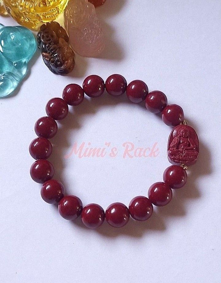 CINNABAR WITH SITTING BUDDHA CHARM BRACELET (Category: Bracelets) located in Taguig. Submitted by mimisrack (Listing ID 1467745090, Image 1). Description: ❤️Sacred protection bracelet symbolizing peace, blessings, and positive energy -Cinnabar is traditionally associated with protection, vitality, and prosperity luck -Gautama Buddha (Sitting Buddha) represents peace, wisdom, and spiritual balance -Encourages calmness, mindfulness, and inner harmo