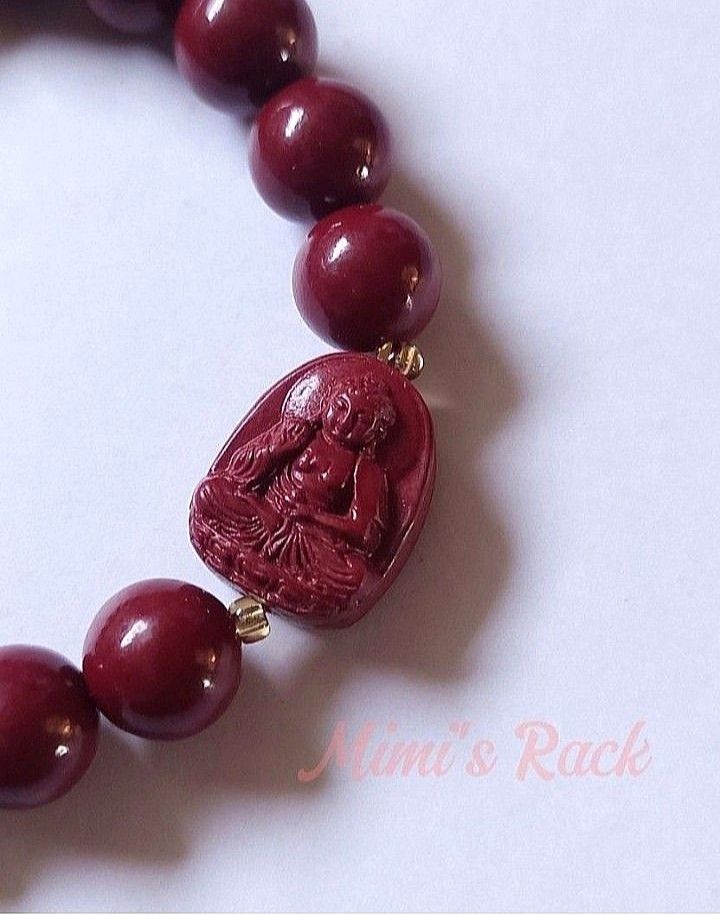 CINNABAR WITH SITTING BUDDHA CHARM BRACELET (Category: Bracelets) located in Taguig. Submitted by mimisrack (Listing ID 1467745090, Image 3). Description: ❤️Sacred protection bracelet symbolizing peace, blessings, and positive energy -Cinnabar is traditionally associated with protection, vitality, and prosperity luck -Gautama Buddha (Sitting Buddha) represents peace, wisdom, and spiritual balance -Encourages calmness, mindfulness, and inner harmo