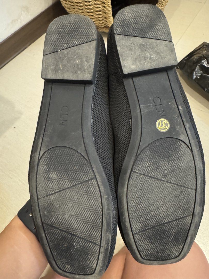 CLN Black Knit Flats Size 37 (Category: Flats & Sandals) located in Bulacan. Submitted by heypao (Listing ID 1467625498, Image 2). Description: - Brand: CLN - Style: Black knit flats with slip-on design and square toe - Size: 37 (marked on sole) - Condition: Uppers are clean; soles show light dirt and scuffs from being worn a few times - Great for daily wear, work, or casual outings - Message for more details or photos!.