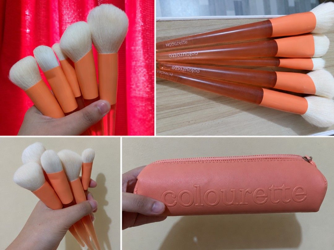 Colourette Brushes (Category: Makeup) located in Angeles City. Submitted by kweeeeen (Listing ID 1467612255, Image 1). Description: 🖌️ Complete brush set 🎀 With original Colourette pouch ✨ Lightly used 🧼 Clean and well-kept 📍 Location: Angeles City 📩 Make an offer if interested! 🧡.
