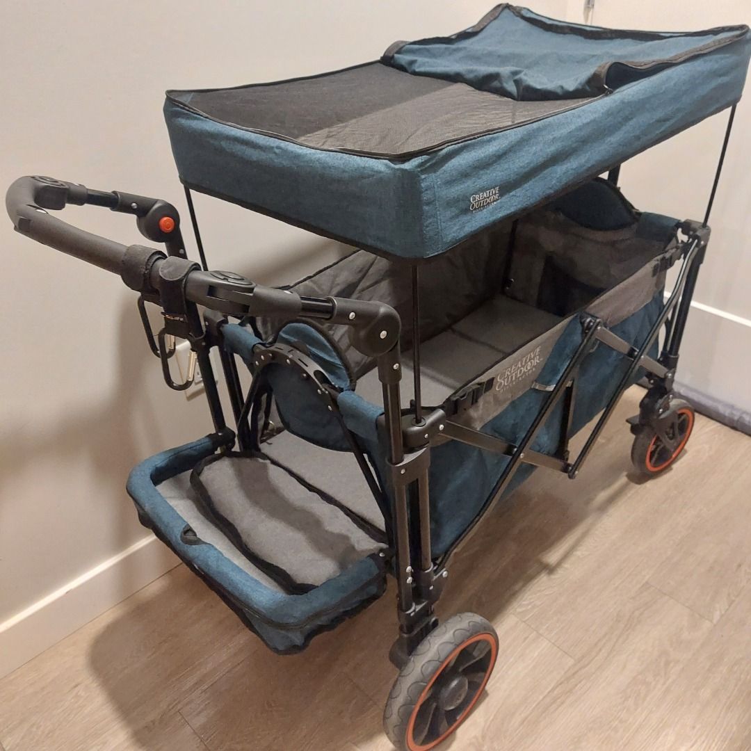 Creative Wagons Platinum Series - Color Teal (Category: Strollers) located in Cavite. Submitted by msgs_2827 (Listing ID 1467700198, Image 2). Description: Creative Wagon Platinum Series - color Teal Condition: lightly used and in very good condition. RFS: My son has outgrown this stroller. We dont use it anymore Some features: • suspension springs for comfortable, plush ride • locking foot-activated brakes on all four wheels • two 5-point child 