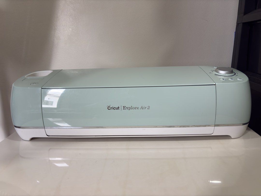 Cricut Explore Air 2 Mint Cutting Machine (Category: Craft Supplies & Tools) located in Makati City. Submitted by cygiant (Listing ID 1467660148, Image 2). Description: - Item: Mint Green Cricut Explore Air 2 Cutting Machine - Condition: Powers on and works great, clean inside and out inclusions: - 3pcs fine point blade - 20pcs extra blades - 1pc Foil Transfer blade (3tips) (unused) - 5 pcs 12x12 assorted Mat (3 mats unused) - Welcome Book - USB 