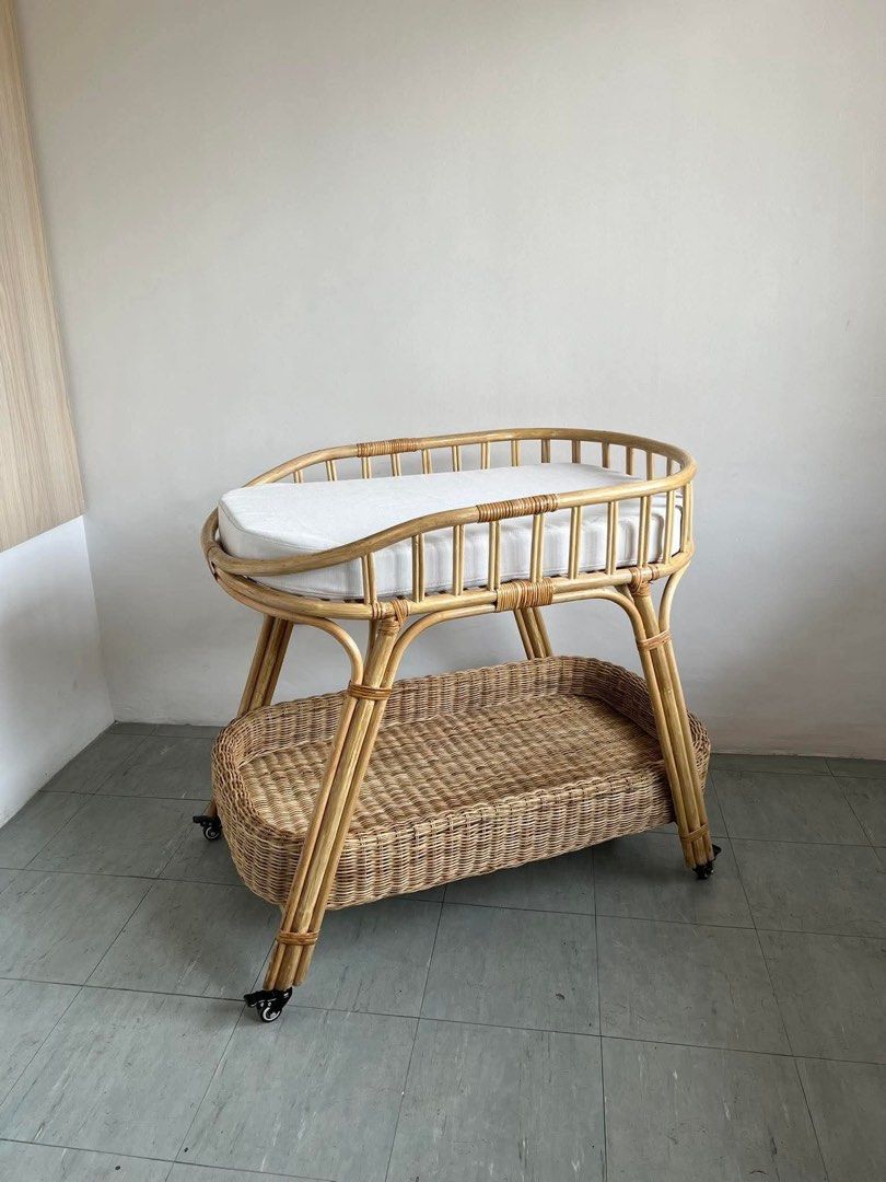 Customized Baby Bassinet (Category: Cots & Cribs) located in Plaridel. Submitted by ebonie.pua (Listing ID 1467683000, Image 1). Description: Selling our customized rattan baby bassinet. Perfect for parents looking for a cute and aesthetic sleeping space for their little one. 📌 Details: * Customized baby bassinet * Natural rattan design * With woven storage basket underneath RFS: Bawas gamit. Wala na space sa house 📍 Location: Bulacan 🚚 Delive